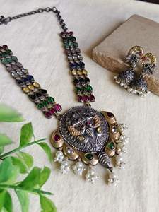 Top Indian Manufacturer's Indo Western Temple <b>Jewellery</b> Necklace <b>Set</b> <b>Gold</b> Plating for Weddings Artificial <b>Jewellery</b> Wholesalers - Product Image 4