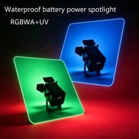 Projecteur LED rechargeable 80W RGBWA+UV 6-en-1 à batterie pour événements extérieurs, éclairage de scène LED à batterie, IP65
