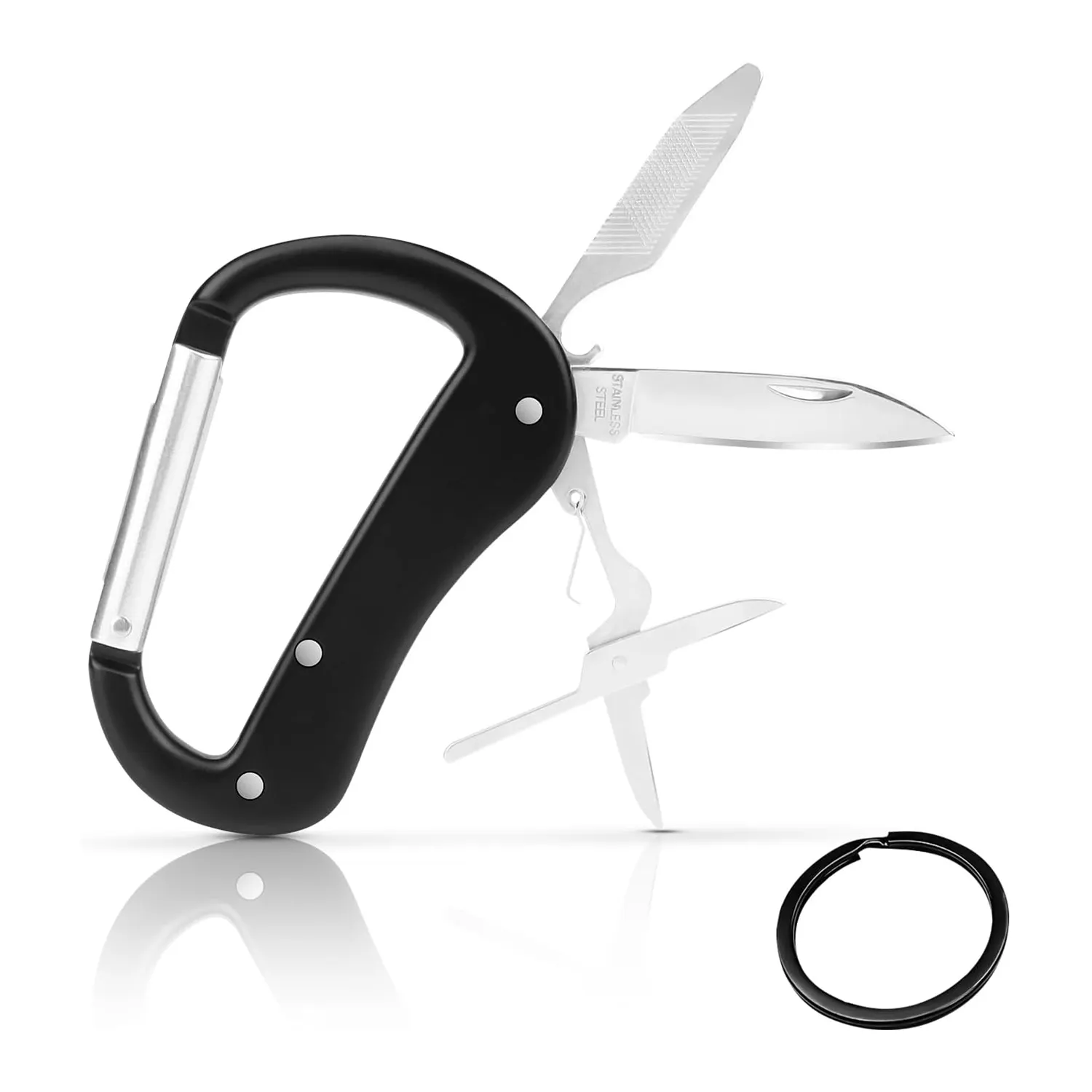Manufacturer custom titanium blade knife outdoor pocket survival keychain