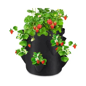 Filz verdicken atmungsaktive Pflanzen wachsen Taschen Balkon Garten Gemüse Obst Erdbeer Pflanz beutel