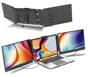 Triplo Monitor Portatile da 14'' Pollici 1080P FHD IPS Estensione Schermo <span class=keywords><strong>LCD</strong></span> per Laptop Plug and Play Extender Monitor Portatile per Notebook - Product Image 1
