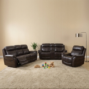 Sofá Reclinable Extensible y Muebles de Sala de Estar con Diseño Plegable en Cuero Sintético para Hogar Contemporáneo - Product Image 1