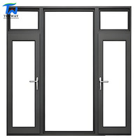 Fenêtres battantes modernes en alliage d'aluminium à double vitrage, insonorisées et résistantes aux ouragans, dernier design pour portes et fenêtres de maison