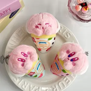 Personalizada anime mini helado de peluche personaje japonés juguetes de peluche cono de helado llavero de peluche Juguetes