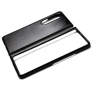Z Fold4 telefonu deri ahşap cam boş PC oluk durumda kapak için Samsung Z kat 3 özel ham plastik boş kılıf Z Flip 3