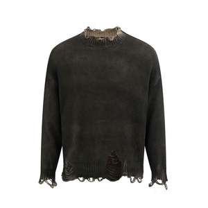 O-cou haute rue hiver pull pull avant Logo Diablo lettre goutte épaule épaisse anti-boulochage tricoté chemise nouveau déchets - Product Image 3