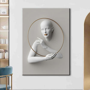 <span class=keywords><strong>Arte</strong></span> moderna della tela della figura umana 3D con il cerchio d'oro per la decorazione della parete del salotto - Product Image 4