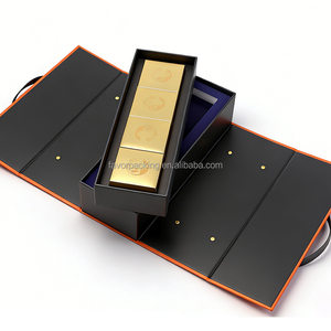 FAVORCRAFTS Caja de Regalo Rígida de Lujo <span class=keywords><strong>para</strong></span> Vino, Plegable, Magnética, con Logotipo Personalizado, Reciclable, con Asa de Satén, <span class=keywords><strong>para</strong></span> Alimentos y <span class=keywords><strong>Cumpleaños</strong></span> - Product Image 3