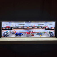 Vitrine d'exposition multi-usages à double couche pour modèles de voitures, diorama de hall d'exposition à l'échelle 1/64, boîte de rangement décorative