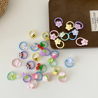Ikat rambut kecil anak-anak, buah kartun warna permen pemegang ekor kuda lucu manis dalam stok Scrunchies aksesoris untuk anak-anak