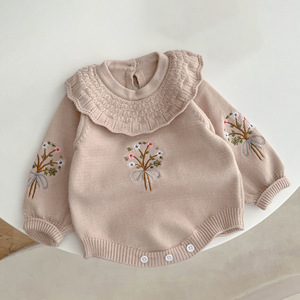 Ropa de Bebé de 0 a 3 Meses, Suéteres al por Mayor, Mamelucos Blancos Lisos de Punto, Mamelucos Afelpados para Bebé, Invierno - Product Image 2