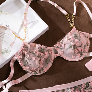 Lingerie Sexy in <span class=keywords><strong>Pelle</strong></span> Traforata con Push-up, Set Tre Pezzi Semplice per Donne, Disponibile in Stock, Lingerie Sexy Femminile con <span class=keywords><strong>Perizoma</strong></span> - Product Image 6