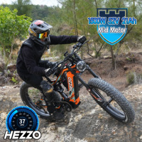 Motocicleta Eléctrica HEZZO K9, Venta Directa de Fábrica, 52v 1500w 160N.M, Cuadro de Fibra de Carbono, Batería de Litio, Motocross, Dirt Bike, Lista para Usar