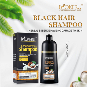 Mokeru 500ml Tratamiento de pérdida de cabello Crema Aceite de coco Champú para tinte de cabello negro Cambio mágico rápido Gris a negro OEM - Product Image 5