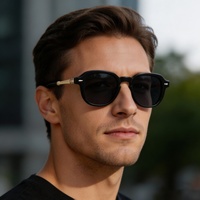 Lunettes de soleil rétro pour hommes à imprimé léopard, style européen et américain, monture carrée petite, monture intégrale, UV400, non polarisées