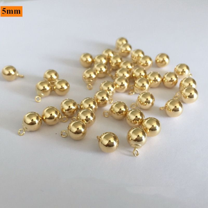 Dijes de Bola Vintage de Oro de 14K para la Elaboración de Joyería Permanente, <span class=keywords><strong>Pulseras</strong></span>, Collares, Gotas de Bola - Product Image 4