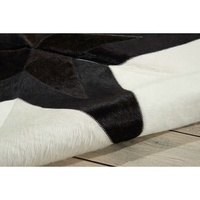 Tapis rond fait main en cuir de vache noir et blanc, véritable fourrure sur cuir véritable, tapis circulaire en peau de vache pour la maison