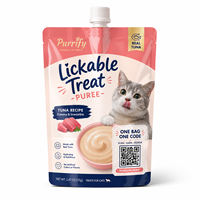 Pochette personnalisée avec bec verseur pour purée de friandises pour chat, avec code QR pour l'identification des aliments pour animaux de compagnie