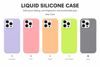 Coque en silicone liquide pour iPhone 17 Pro Max, couleur gelée mate, protection souple avec doublure en microfibre