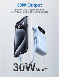 2025 nouveaux produits meilleures ventes <span class=keywords><strong>chargeur</strong></span> de téléphone câble intégré pour <span class=keywords><strong>iPhone</strong></span> 10000mAh grande capacité Charge rapide banques d'alimentation portables - Product Image 4