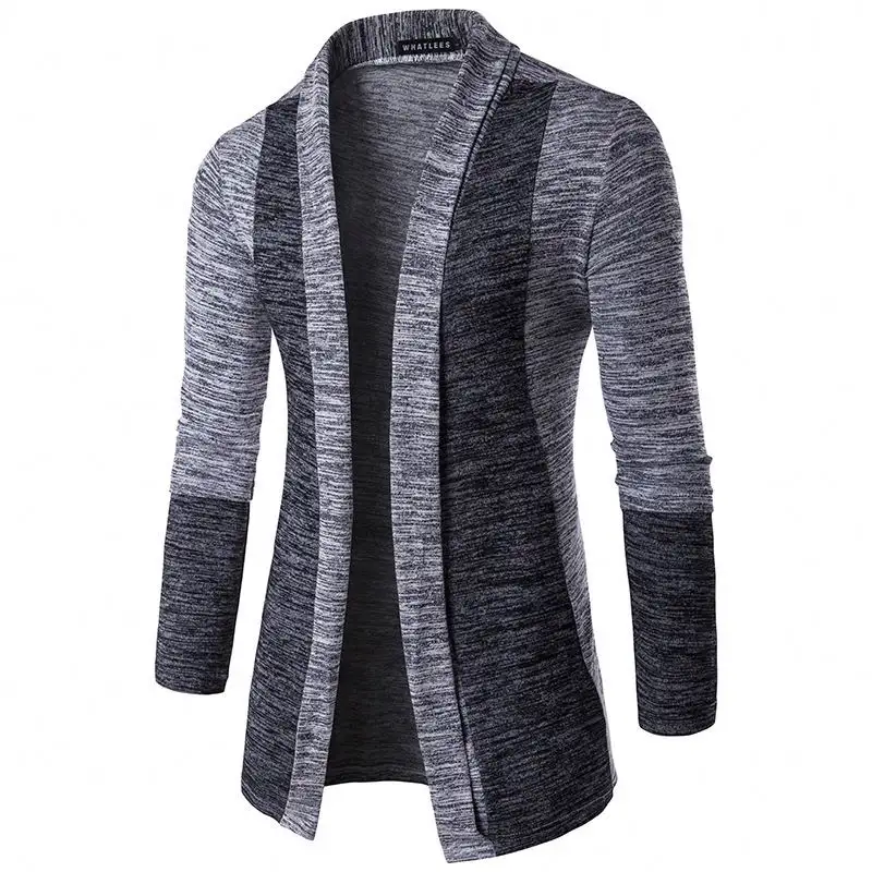 Venta al por mayor nueva llegada hombres moda tendencia Color a juego manga larga Casual prendas de punto cárdigan suéter