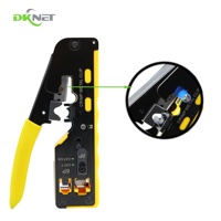 Herramienta de Crimpado Multifuncional 6P 8P Ponchadora Pelacables y Cortadora para Cables de Red Cat5e Cat6 Cat7 RJ45 Pass-Through Ez