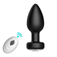 Silikon-Analplug 100% Wasserdichtes Sexspielzeug für Männer und Frauen mit Vibrierender Fernbedienung Massage