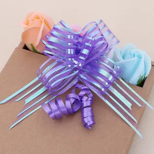 Hand pulled flower gift box flower wedding car decoration butterfly mesh plastic flower bow