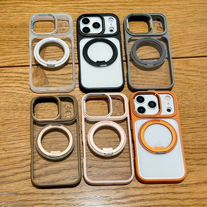 Custodia per telefono più alta con rotazione 360 ad anello magnetico supporto custodia trasparente telaio in metallo con linea d'<span class=keywords><strong>oro</strong></span> per <span class=keywords><strong>IPhone</strong></span> 17 <span class=keywords><strong>Pro</strong></span> <span class=keywords><strong>Max</strong></span> - Product Image 6