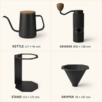 Ensemble de café moulu à la main, cafetière artisanale, coffret cadeau six pièces, ustensiles à café, ensemble machine à café moulu à la main, vente en gros