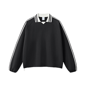 เสื้อสเวตเตอร์ผ้าคอตตอนแบบเปิดลงของผู้ชายสไตล์วินเทจโอเวอร์ไซซ์โอเวอร์ไซส์แบบ2025 100% - Product Image 4