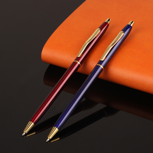 Stylo bille personnalisé de haute qualité avec logo sérigraphié, multicolore, rotatif, en métal fin, largeur d'écriture 1,0 mm, encre noire - Product Image 5