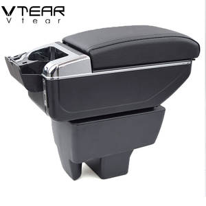 Vtear Per <span class=keywords><strong>Skoda</strong></span> <span class=keywords><strong>Rapid</strong></span> bracciolo in pelle USB interfaccia scatola di immagazzinaggio filo rosso auto-styling interni ABS bracciolo <span class=keywords><strong>accessori</strong></span> 13-18 - Product Image 4