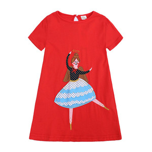 Nuevo Vestido de Verano para Bebé Niña, Estilo Informal de Algodón con Parche de Dibujos Animados, Manga Corta - Product Image 1