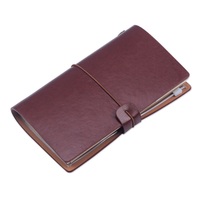 Vente en gros de livre papier rechargeable en cuir marron vintage agenda de voyage carnet de notes agenda