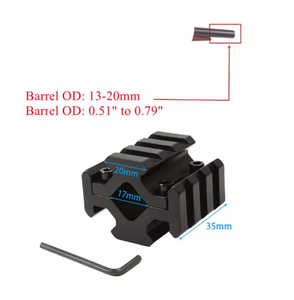 Support de fixation pour tube 21 mm, base adaptateur à quatre fentes 13-20 mm, noir mat, en alliage d'aluminium 6061-T6, résistant à la corrosion, pour équipement extérieur - Product Image 6