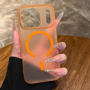 Funda Magnética Ultraligera y Ultrafina para iPhone 17 Pro Max 16 15 14 con Protección de Orificios Finos, para iPhone 17 Pro, Transparente Naranja - Product Image 3
