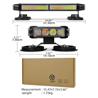 Bandes lumineuses COB haute intensité avec fonction d'avertissement magnétique puissante, dotées de lumières clignotantes rouges et bleues.