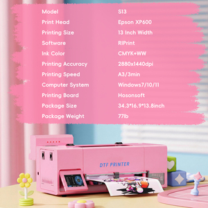 New A3 DTF Printer with XP600 Printhead Automatic Cleaning System Advanced Design for Professional Garment Decoration - Product Image 2