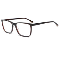 Gafas Unisex con Montura de Acetato y Lentes Cuadradas Transparentes, Diseño Oversize con Patrón Sólido