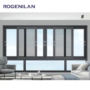 Rogenilan 120ชุดหน้าต่างบานเลื่อนอลูมิเนียมเคลือบสองชั้นพร้อมแผ่นกันร่อน