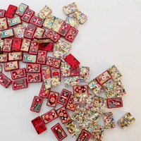 Jeu de Mahjong américain Fengcai Factory, tuiles de Mahjong américaines gravées en acrylique personnalisées, confettis rouges, Noël, pour soirée de jeu en famille