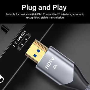 8K hdami 2.1 केबल 48Gbps हाई स्पीड एचडीएमआई 2.1 केबल 8k अल्ट्रा हाई स्पीड नायलॉन मेष 48 जीबीपीएस केबल धातु शेल hdami 2.1 केबल - Product Image 4