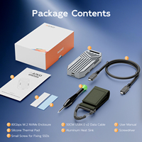 Carcasa Externa MAIWO M.2 NVMe a USB4.0 Tipo-C, Compatible con SSD M.2 M-Key, 80Gbps, para Laptop, PC y Teléfono