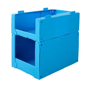 Factory warehouse Stackable pp corrugated hollow plastic storage Clothing picking bins for packing boxes