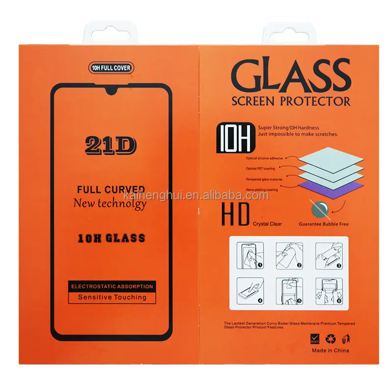 Aangepaste Hangende Displaydoos Voor Temperglas Beschermer Pakket Voor Privacy 9d 21d 11d 111d Glazen Doos