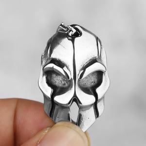 Collar con Colgante Vikingo de Acero Inoxidable, Máscara de Guerrero Spartak, Estilo Retro Vintage, Resistente al Agua, Venta al Por Mayor - Product Image 2