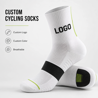 Chaussettes de cyclisme personnalisées avec logo, chaussettes de sport respirantes en maille avec soutien de la voûte plantaire pour hommes et femmes, vente en gros OEM