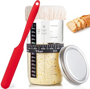Factory Outlet Sourdough Starter <b>Jar</b> Kit-High Borosilicate Glass Eco-Friendly Box Packaging for Bread Baking - Product Image 1