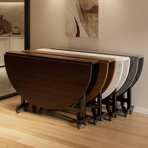 Table à manger pliable au design moderne, table pliante en aluminium, table portable à grand panneau de style bois pour la <span class=keywords><strong>location</strong></span> de chambres, usage domestique - Product Image 1